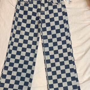 Old Navy Blue and White Checkered Pants
